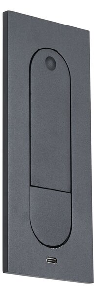 Sada 2 moderních nástěnných svítidel černá vč. LED a portu USB-C - Hilton