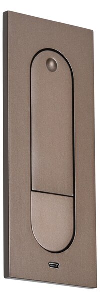 Moderní nástěnné svítidlo tmavě bronzové vč. LED a portu USB-C – Hilton