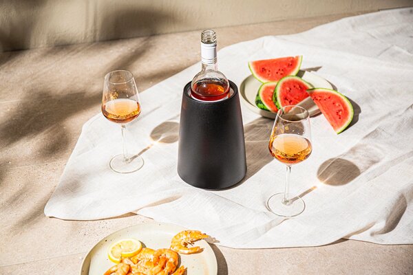 Chladicí nádoba na víno s aktivní vložkou ELEGANT, Vacu Vin, černá, 3649460