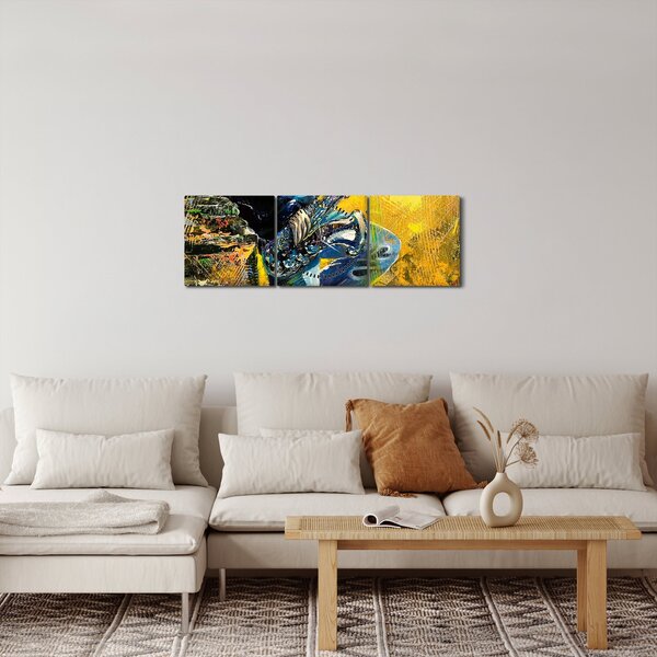 Obraz saxofonisty (s hodinami) (90x30 cm)