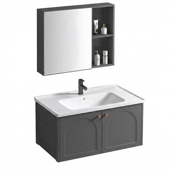 Sada koupelnového nábytku s umyvadlem Denver 80cm Grey