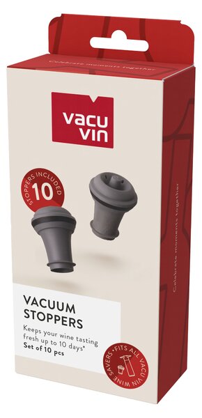Vakuová zátka na víno Vacu Vin - šedá, 10 ks