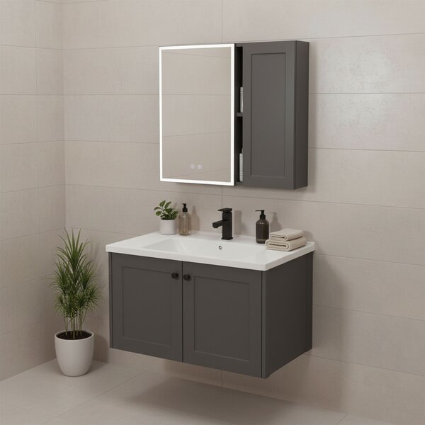 Sada koupelnového nábytku s umyvadlem Monti 60cm Grey