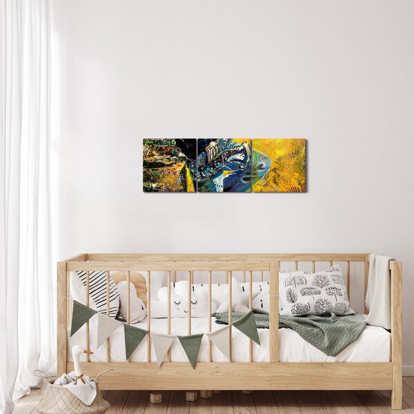 Obraz saxofonisty (s hodinami) (90x30 cm)
