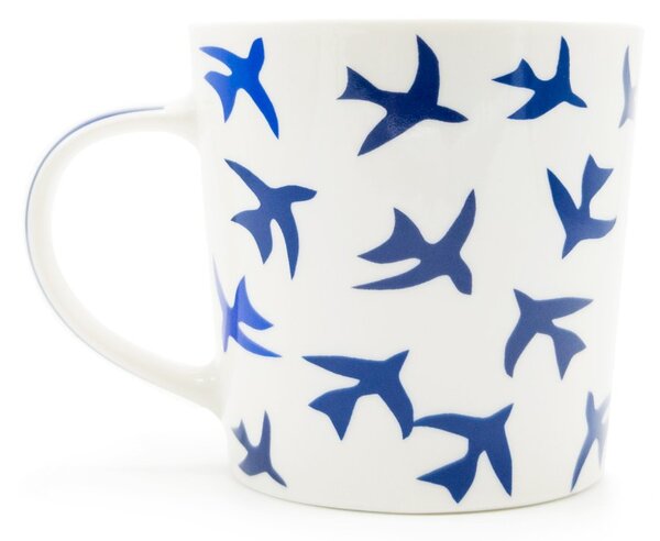 Porcelánový hrnek PPD Mořští ptáci, bílý, modré siluety ptáků, minimalistický, 400 ml