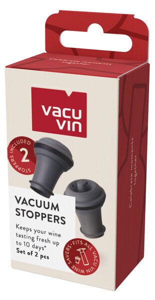 Vakuová zátka na víno Vacu Vin - šedá, 2 ks