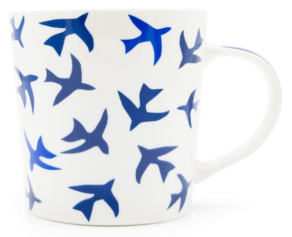 Porcelánový hrnek PPD Mořští ptáci, bílý, modré siluety ptáků, minimalistický, 400 ml