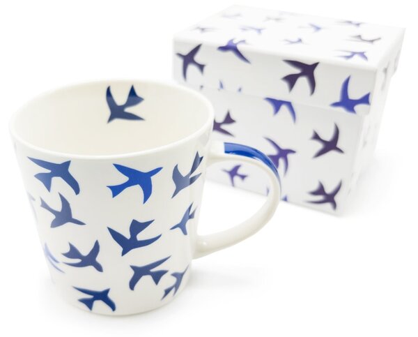 Porcelánový hrnek PPD Mořští ptáci, bílý, modré siluety ptáků, minimalistický, 400 ml