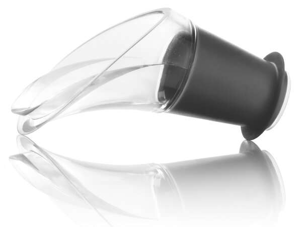 Nálevka na víno Vacu Vin - crystal/černá, 2 ks