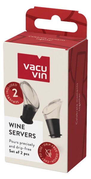 Nálevka na víno Vacu Vin - crystal/černá, 2 ks