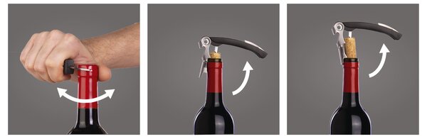 Číšnický nůž s dvojitým pantem Vacu Vin - černý