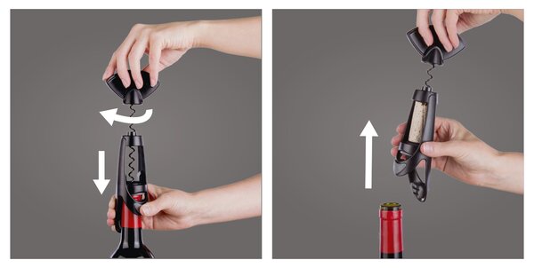 Vývrtka Twister Vacu Vin - černá