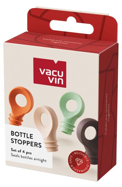 Sada zátek na láhve Vacu Vin Loop - 4 barvy
