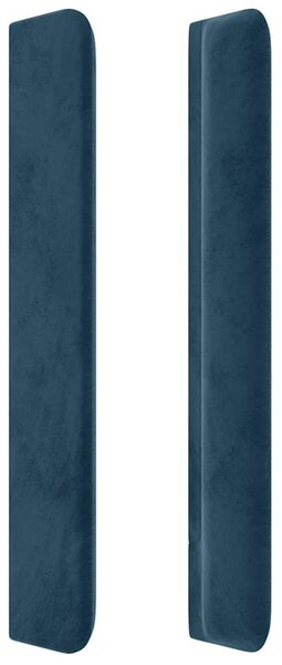 Čelo postele s LED tmavě modré 93 x 16 x 118/128 cm samet 3124326