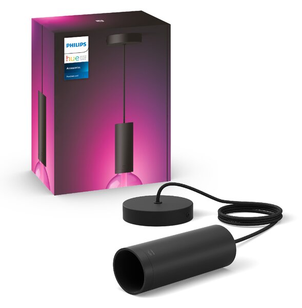 Černý závěsný kabel pro žárovky Philips Hue E27, IP20