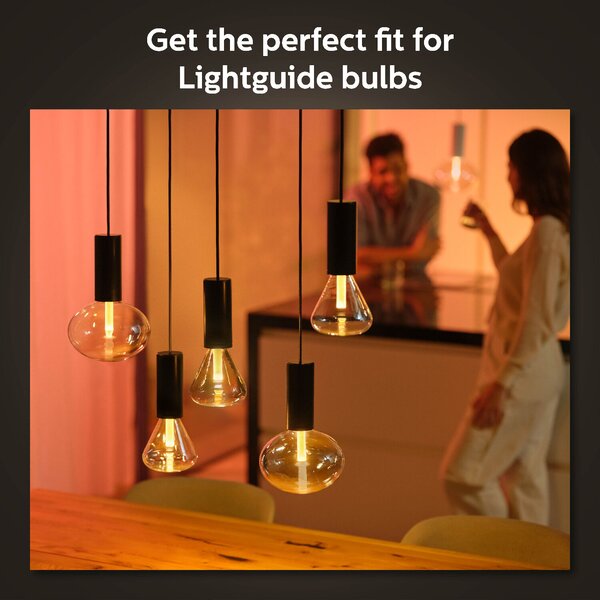 Černý závěsný kabel pro žárovky Philips Hue E27, IP20