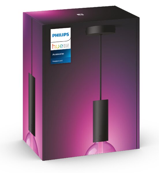 Černý závěsný kabel pro žárovky Philips Hue E27, IP20