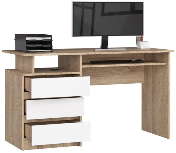 Kancelářský stůl CLP 135 cm sonoma / bílý