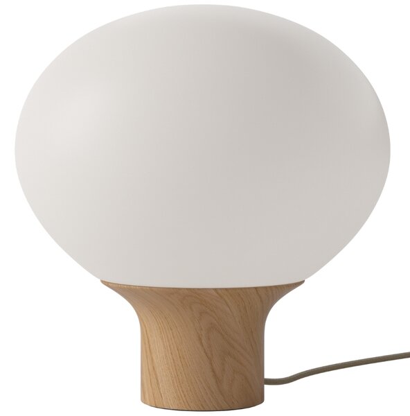 Bolia Opálově bílá skleněná stolní lampa Acorn 32 cm