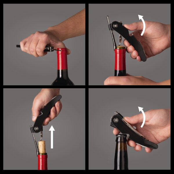 Vývrtka Single Pull Vacu Vin - černá