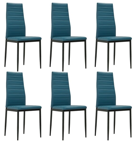 Jídelní židle 6 ks azurově modré umělá kůže