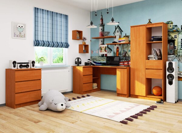Rohový kancelářský stůl B20 CLP levostranný, olcha