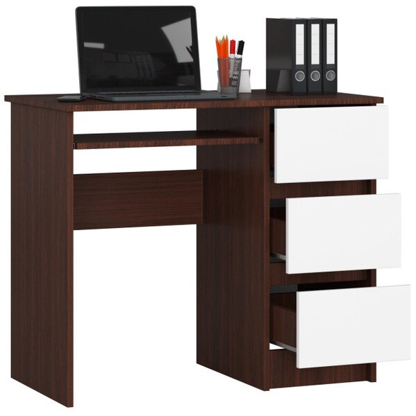 Kancelářský stůl A-6 CLP pravostranný wenge/bílý