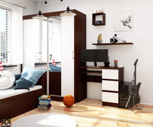 Kancelářský stůl A-6 CLP pravostranný wenge/bílý