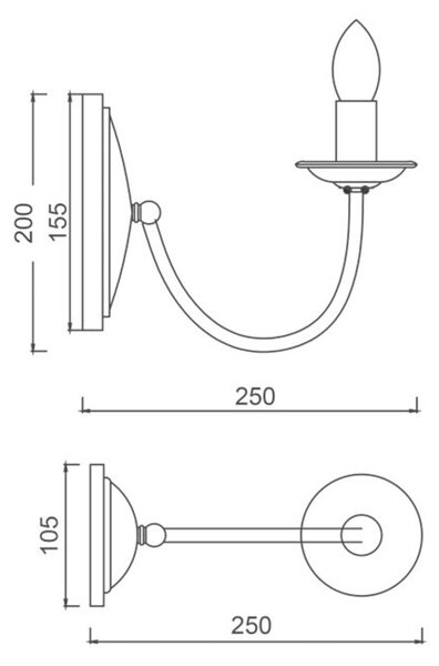 ACA Lighting Elegant nástěnné svítidlo DL9311WAG