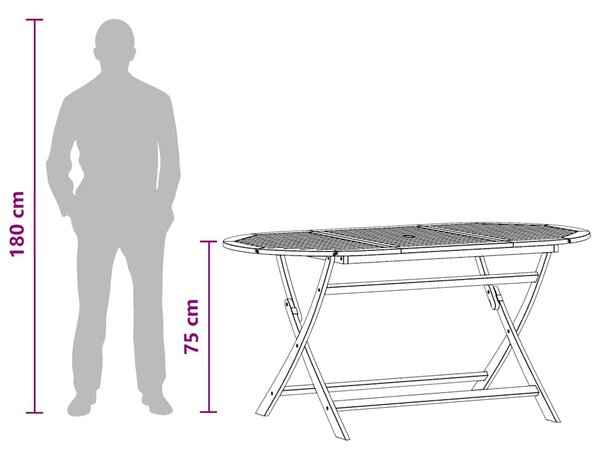 Skládací zahradní stůl 160x85x75 cm masivní eukalyptové dřevo 312454