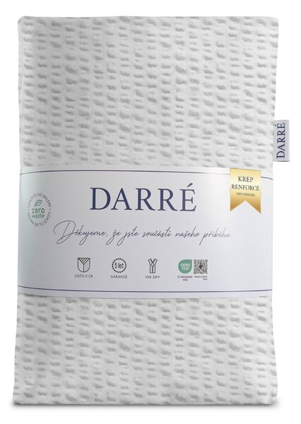 DARRÉ Krepové povlečení Jednobarevné - bílé Velikost: 140 x 200 + 70 x 90