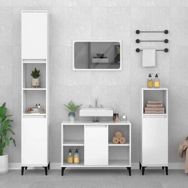Umyvadlová skříňka bílá s vysokým leskem 80x33x60 cm kompozit