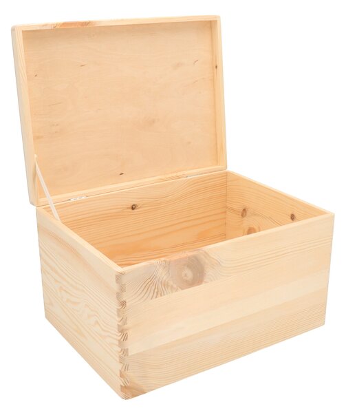 ČistéDřevo Dřevěný box s víkem 40 x 30 x 24 cm bez rukojeti
