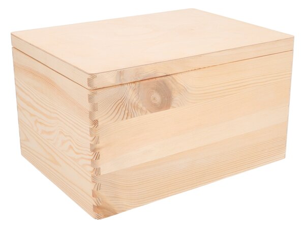ČistéDřevo Dřevěný box s víkem 40 x 30 x 24 cm bez rukojeti