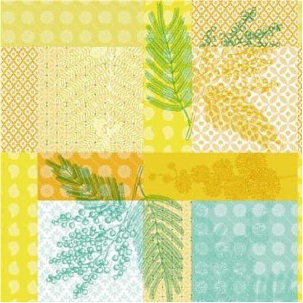 Ubrus PVC 3581568, metráž, šířka 140 cm, florální vzor žluto-zelený, IMPOL TRADE