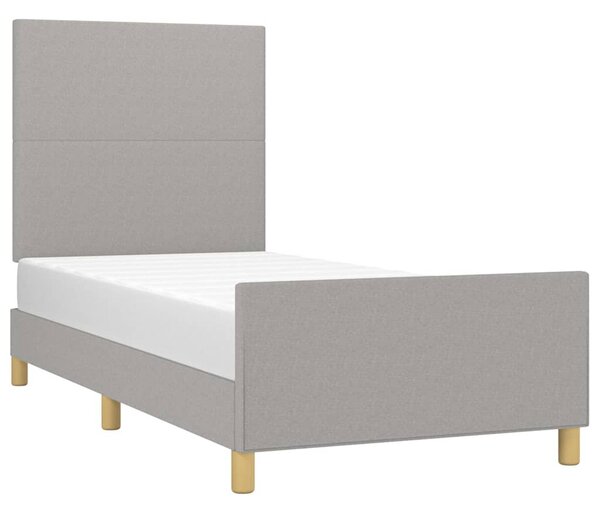 Rám postele bez matrace světle šedý 90 x 200 cm textil 3124863