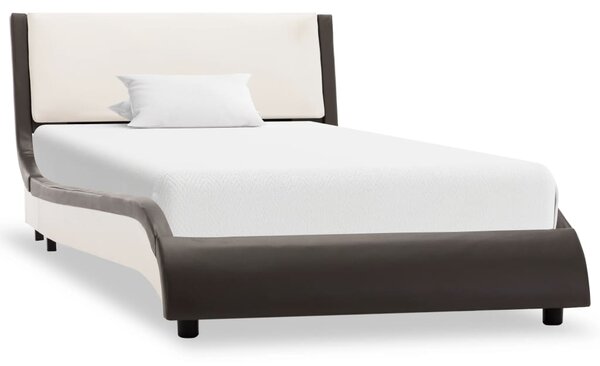 Rám postele šedo-bílý umělá kůže 90 x 200 cm