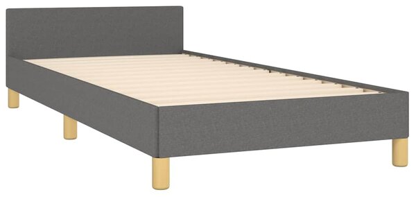Rám postele bez matrace tmavě šedá 90 x 190 cm textil 3125180