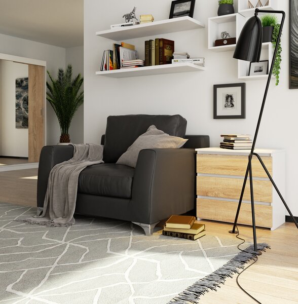 Ak furniture Komoda CL3 60 cm bílá/dub sonoma