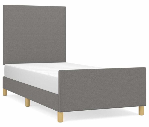 Rám postele bez matrace tmavě šedá 90 x 190 cm textil 3124856