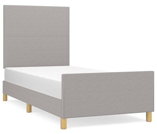 Rám postele bez matrace světle šedý 90 x 200 cm textil 3124863