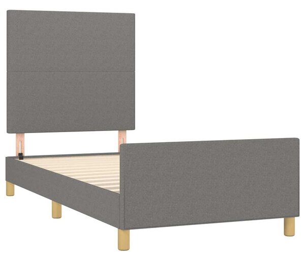 Rám postele bez matrace tmavě šedá 90 x 190 cm textil 3124856