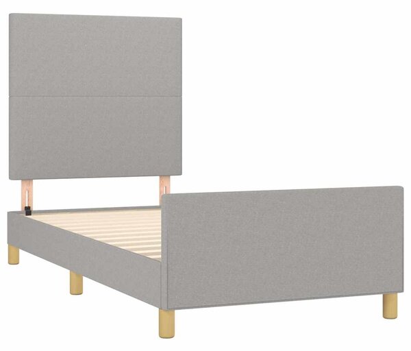 Rám postele bez matrace světle šedý 90 x 200 cm textil 3124863