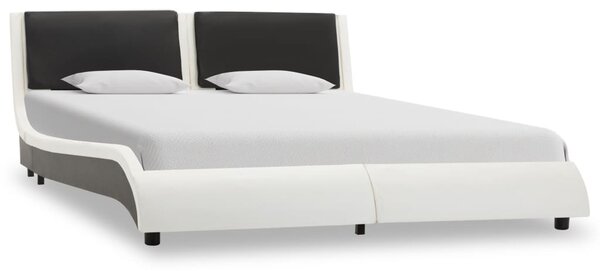 Rám postele bíločerný umělá kůže 120 x 200 cm