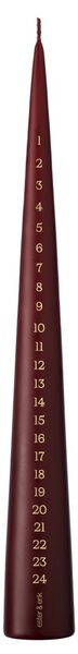 Adventní svíčka Cone 37 cm – 44/2 Deep wine