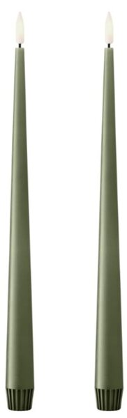 LED svíčka Taper 30 cm / 70 Green soil – set 2 ks