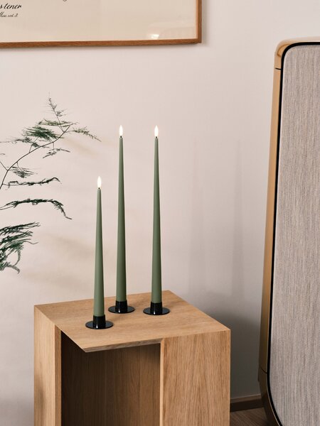 LED svíčka Taper 30 cm / 70 Green soil – set 2 ks
