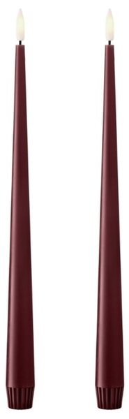 LED svíčka Taper 30 cm / 44/2 Deep wine – set 2 ks