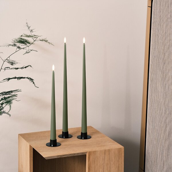 LED svíčka Taper 30 cm / 70 Green soil – set 2 ks