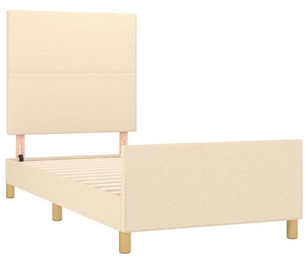 Rám postele bez matrací krémově 90x190 cm textil 3124860